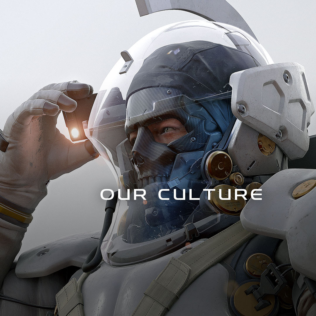 Kojima Productions staff collaborating in a modern office environment