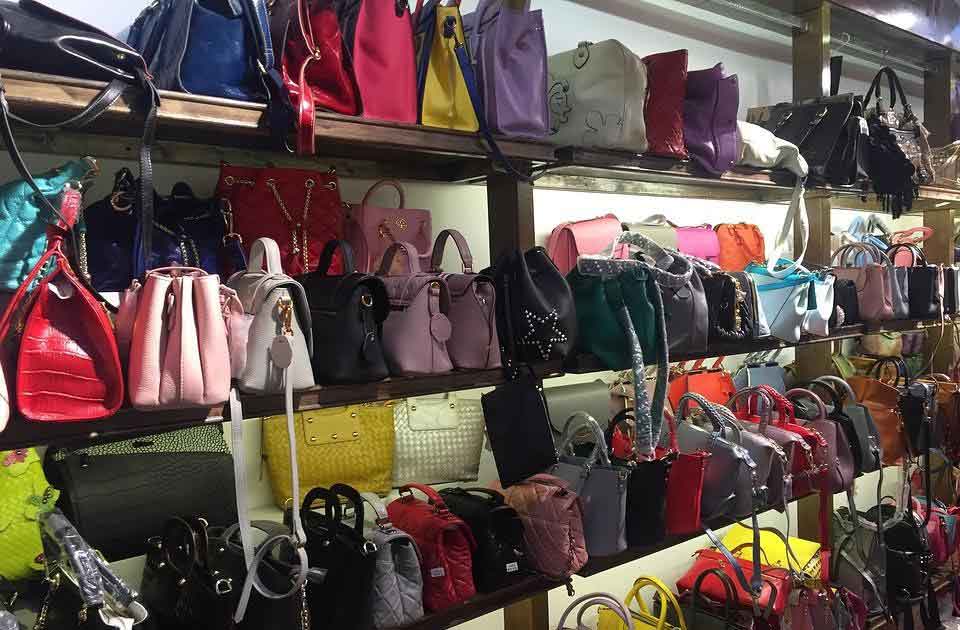 Warehouse shelves stocked with wholesale products ready for export