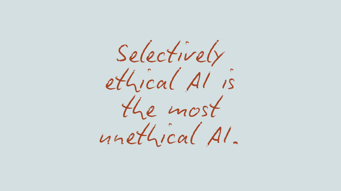 Infographic showing selectively ethical AI as a major risk