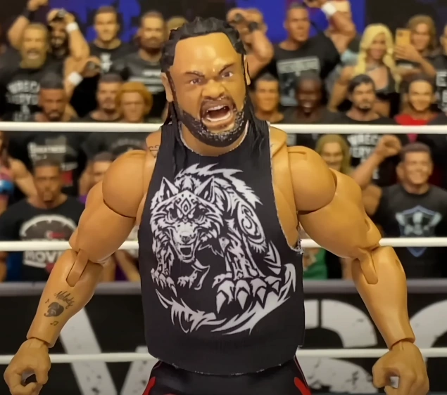 Jacob Fatu posing in his wrestling gear, showcasing his Samoan Werewolf persona