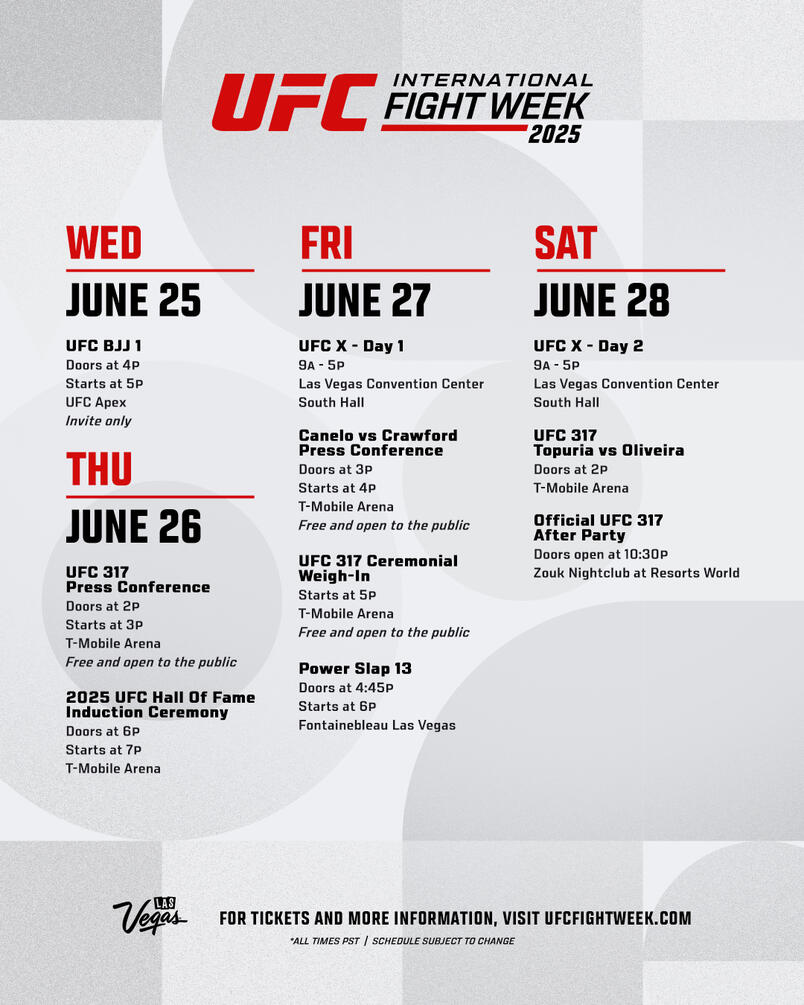 UFC Schedule Full Fight Cards, Start Times, and How to Watch