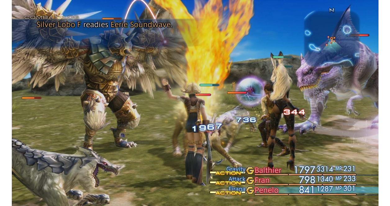 Final Fantasy XII The Zodiac Age gameplay screenshot showing combat UI