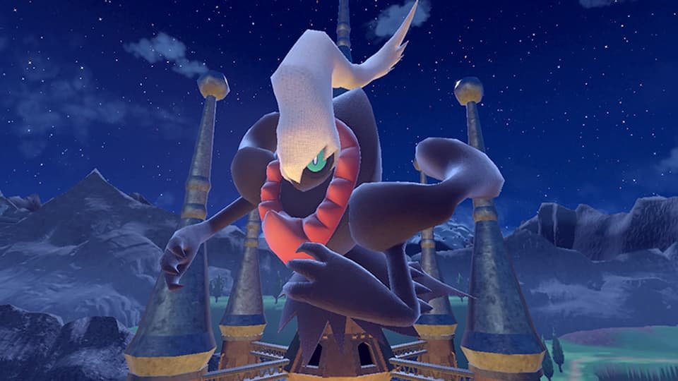 Screenshot of the NEWM00N1SC0M1NG Darkrai event in Pokémon Scarlet and Violet