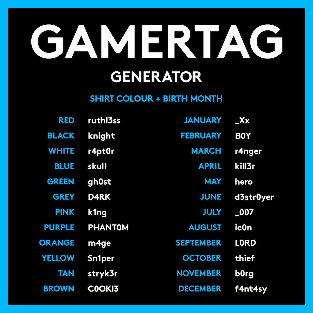Gamertag Generator for Xbox and PSN