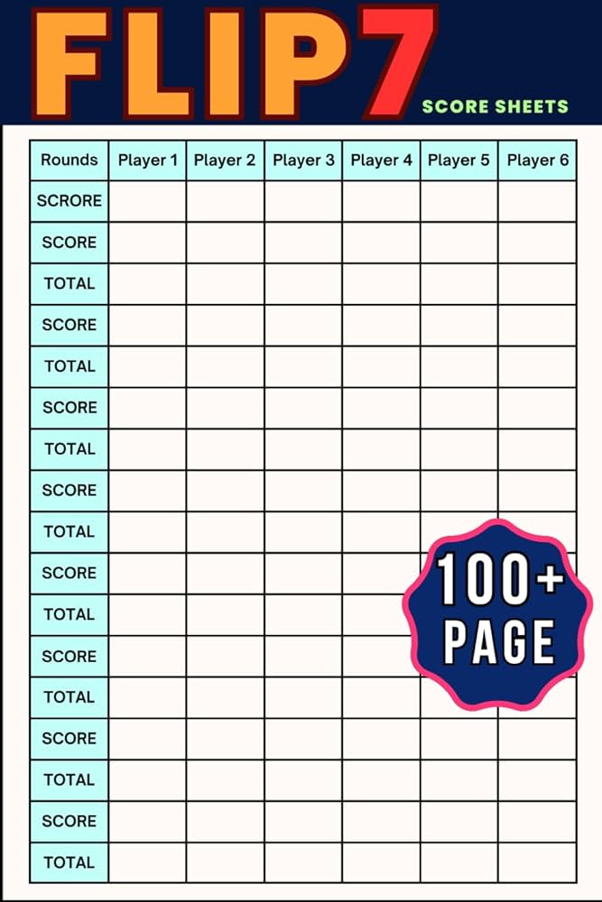 Flip 7 Score Sheet: PDF & App Tools