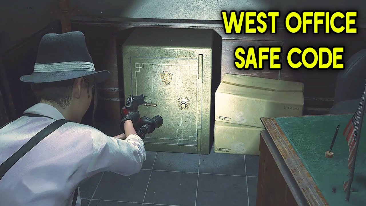 Resident Evil 2 Remake West Office Safe Dial showing the combination sequence
