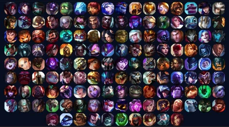 UI showing the champion unlock screen in League of Legends