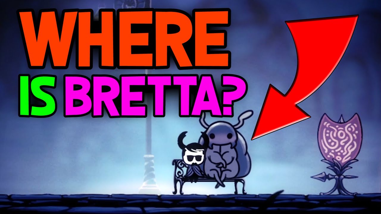 The Knight standing before the Grey Prince Zote statue in Bretta's basement